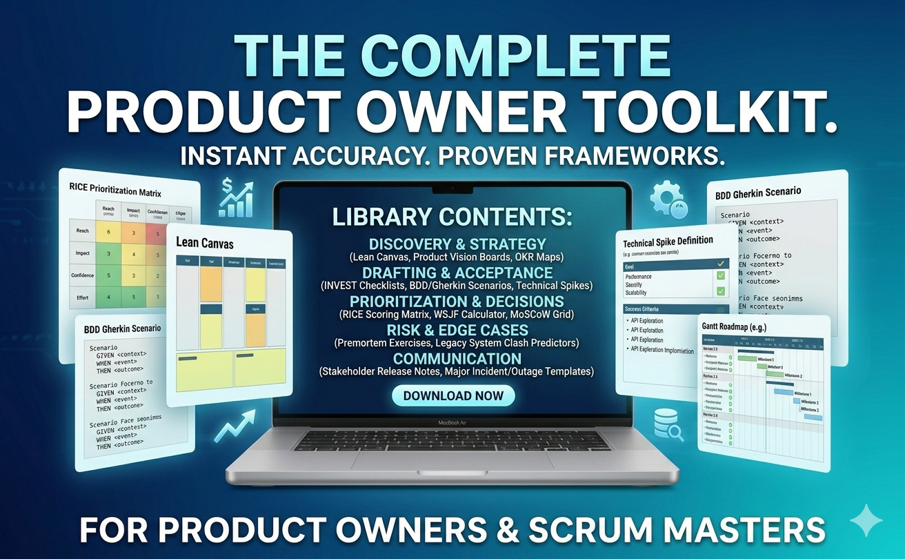 Product Owner Template Library | Agile Frameworks & Stories