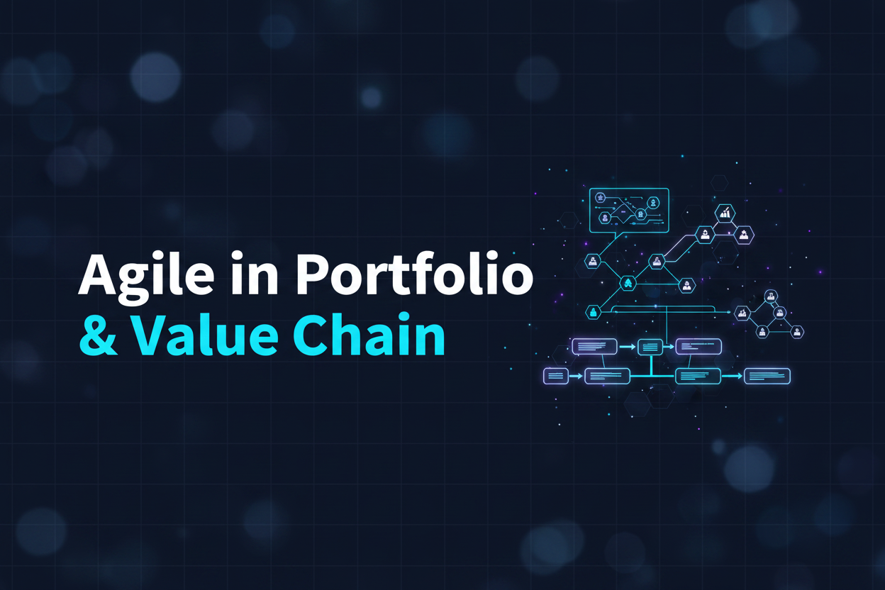 Agile portfolio management guide with value stream funding and lean portfolio practices diagram