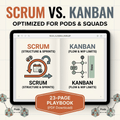 Cover of Scrum vs Kanban Playbook PDF guide for Agile Pods with comparison and transition strategies