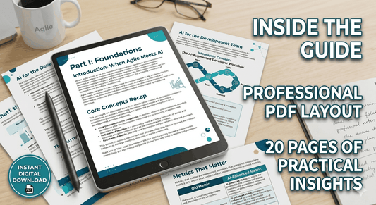 Cover of AI for Agile Teams practical Scrum guide PDF for Agile Toolkit digital download