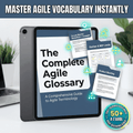 Cover of The Complete Agile Glossary PDF showing Agile terms and definitions for team alignment and effective delivery