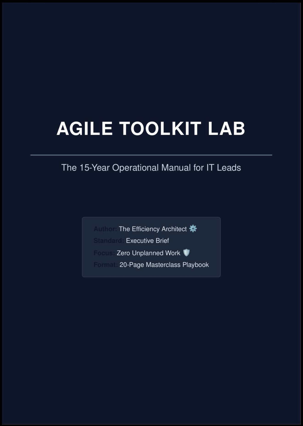 Agile Playbook and Scrum Master Toolkit digital PDF for IT leadership and project management