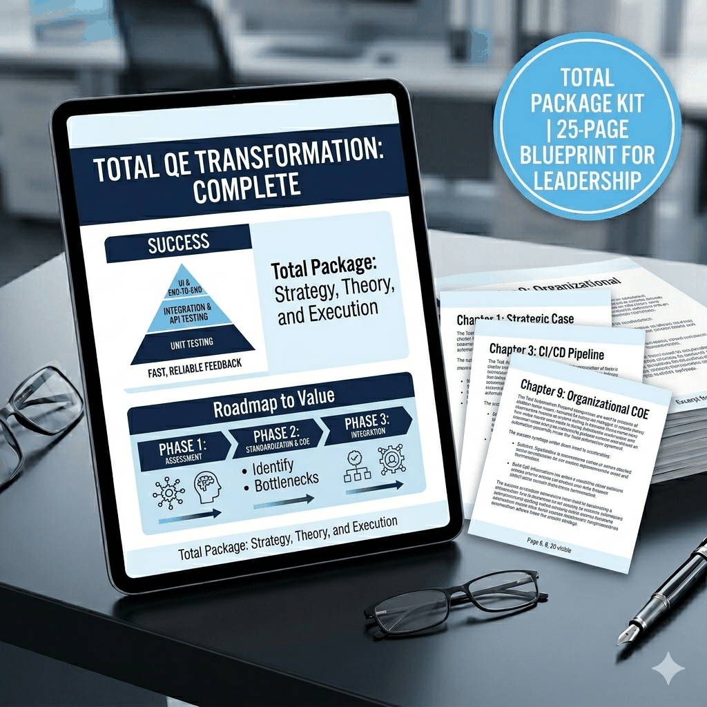 Cover page of Agile Automation guide showing strategic roadmap for engineering leadership and test automation best practices