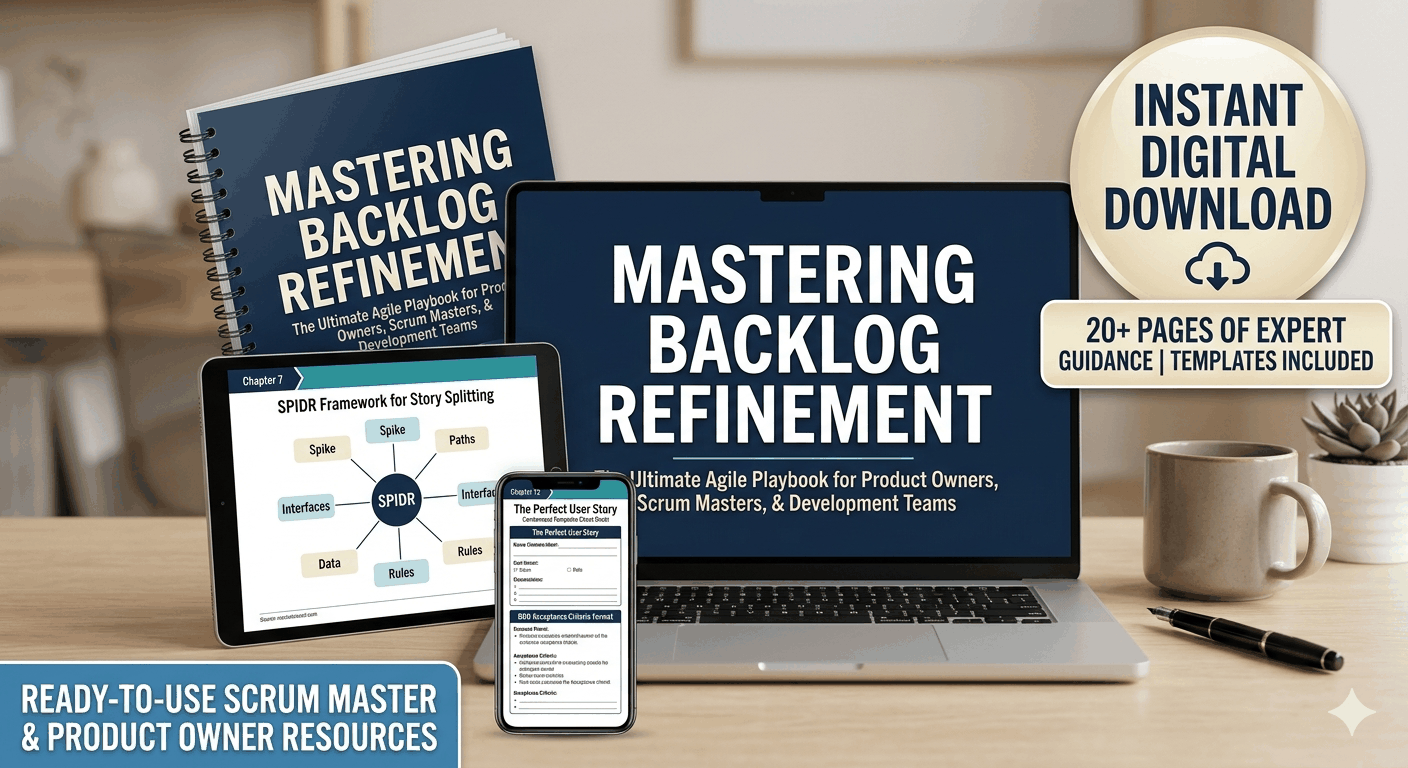 Agile Backlog Refinement Playbook digital PDF guide fanned pages preview
