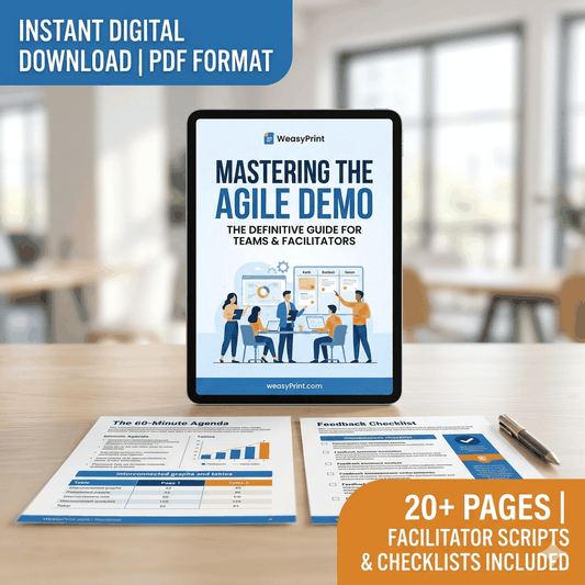 Cover of the Comprehensive Agile Demo Guide PDF for Scrum Masters and Agile Coaches