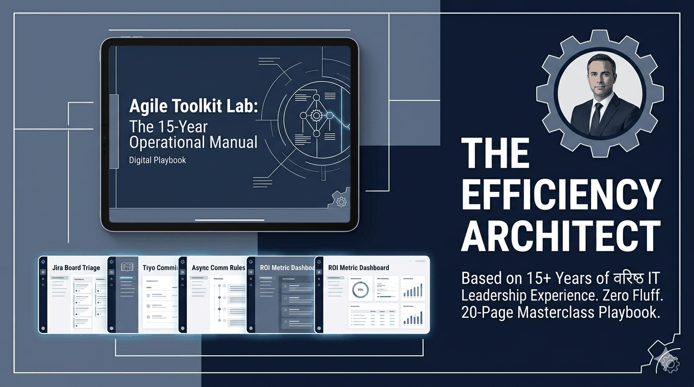 Cover page of Agile Playbook & Scrum Master Toolkit PDF for engineering managers and IT leadership digital download