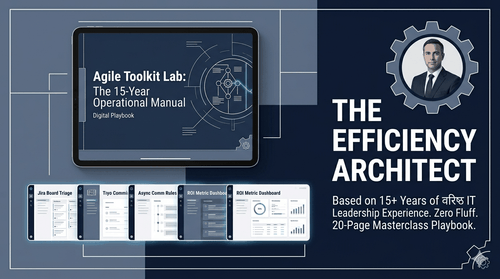 Cover page of Agile Playbook & Scrum Master Toolkit PDF for engineering managers and IT leadership digital download