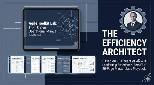 Cover page of Agile Playbook & Scrum Master Toolkit PDF for engineering managers and IT leadership digital download