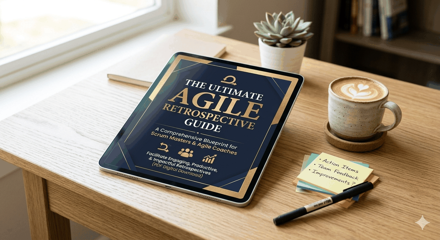 Cover of The Ultimate Agile Retrospective Playbook PDF for Scrum Masters and Agile Coaches