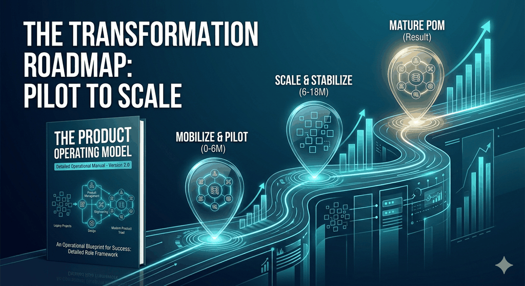 Cover of the Operational Manual for Empowered Product Teams highlighting a strategic shift from feature building to outcome-based product management.