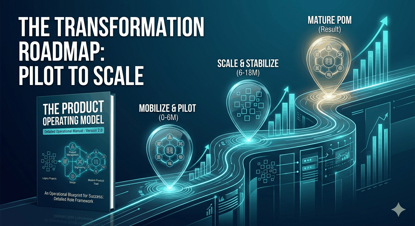 Cover of the Operational Manual for Empowered Product Teams highlighting a strategic shift from feature building to outcome-based product management.